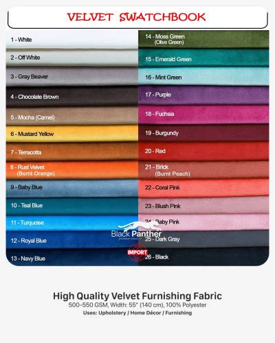 Imported High Quality Velvet Furnishing Fabric 500-550 GSM | 55” Width | Upholstery & Home Décor in Surat